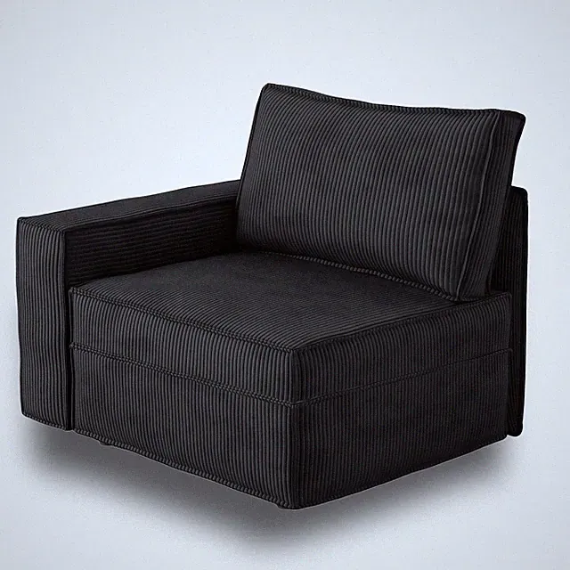 Modular Sectional Cloud Couch Left Arm Chair Black Corduroy
