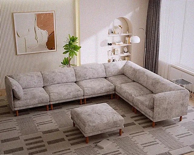 Modular Sectional Cloud Couch, Oversized Large Modern Comfy Sofa