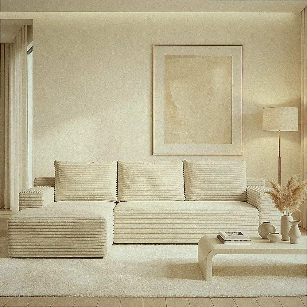 Modular Sectional Cloud Couch W/Chaise, Oversized Boneless Couch Floor Sofa Bed