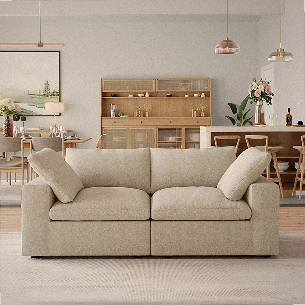 Modular Sectional Cloud Couches for Living Room, Comfy Love Seat Sofas, Thick Cu