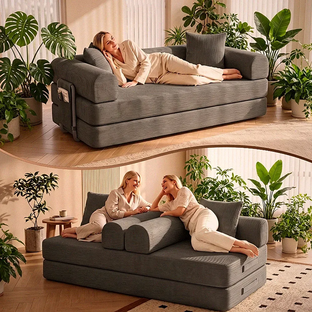 Modular Sectional Corduroy Sofa Couch Bed Skin-Friendly Living Room w/ Support