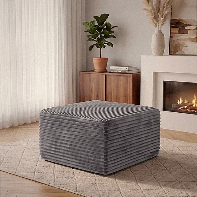 Modular Sectional Corduroy Sofa Foot Rest