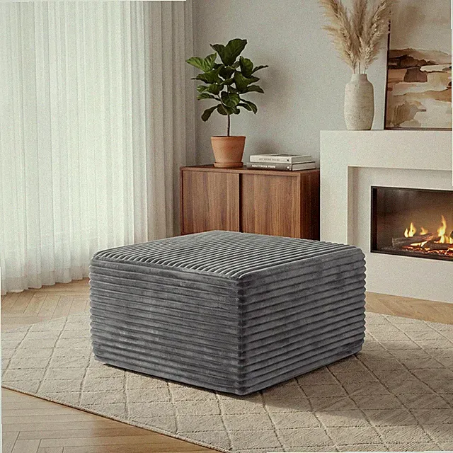 Modular Sectional Corduroy Sofa Foot Rest