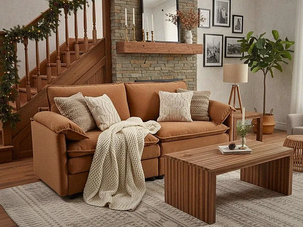 Modular Sectional Couch for Living Room, Modern Cloud Loveseat Couch with 2 Seat