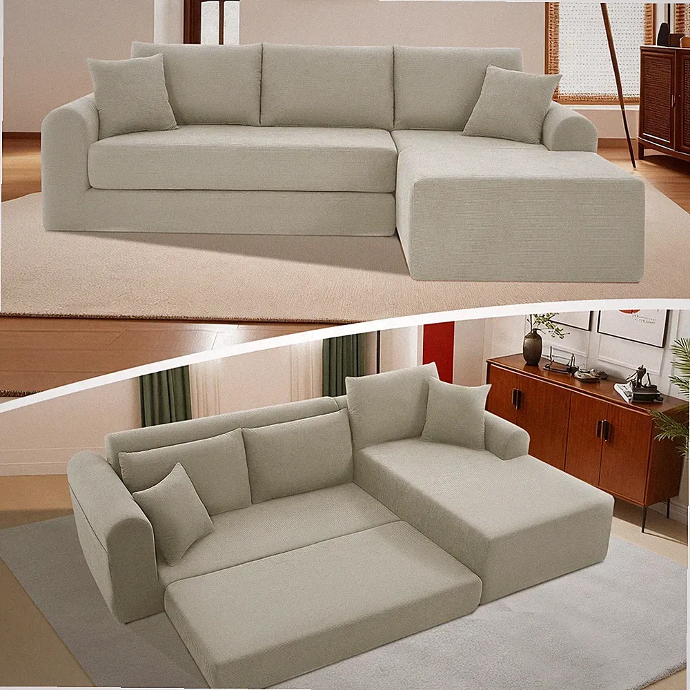 Modular Sectional Couch in a Box 103" L Shaped Boneless Cloud Couch Deep Seat