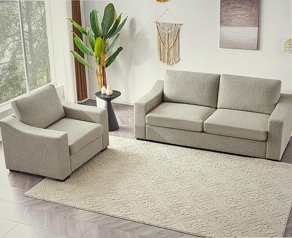Modular Sectional Couch Set, 47" Oversize Accent Chair and 85" Modern Loveseat S