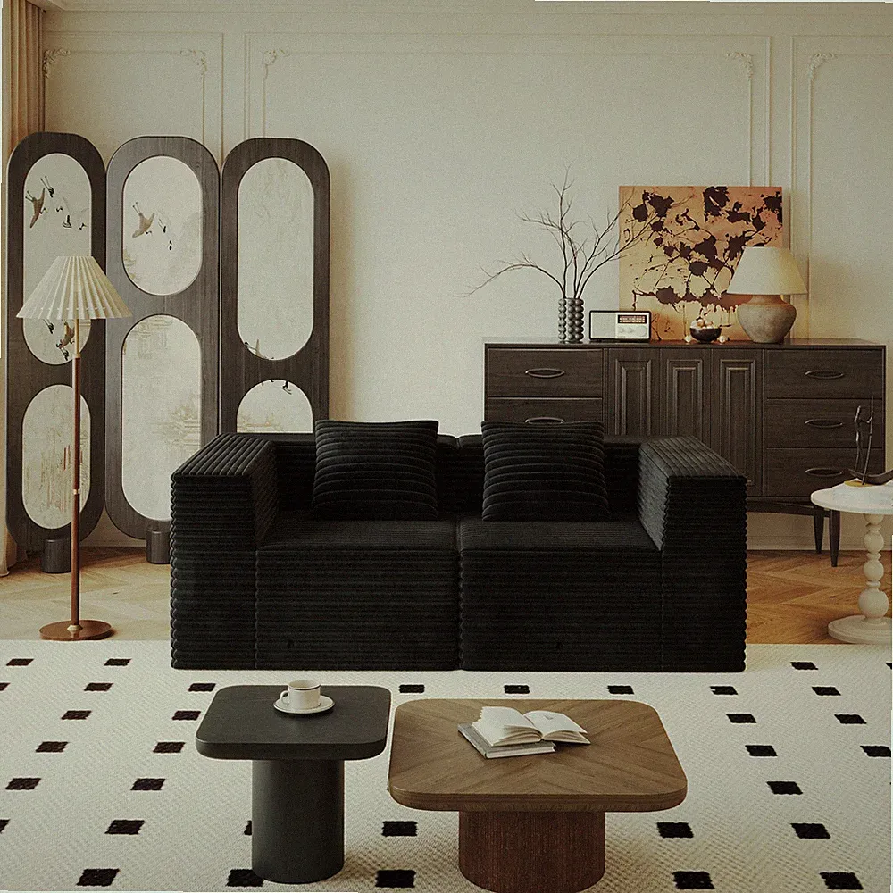 Modular Sectional Couches for Living Room with Deep Seat, L-Shape Cloud Sofa C