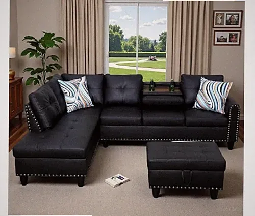 Modular Sectional Couches for Living Room with Storage Ottoman, 4 Seat Home Sofa