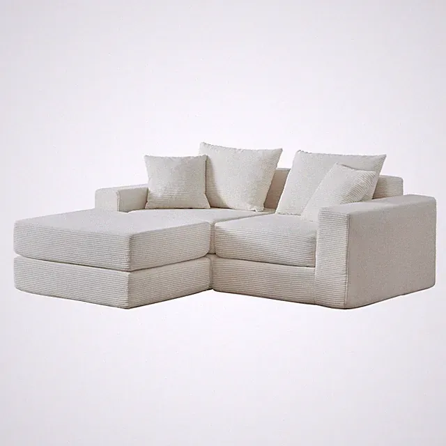 Modular Sectional Loveaeat Cloud Sofa, Boneless Couch with Non Slip Base, Cozy