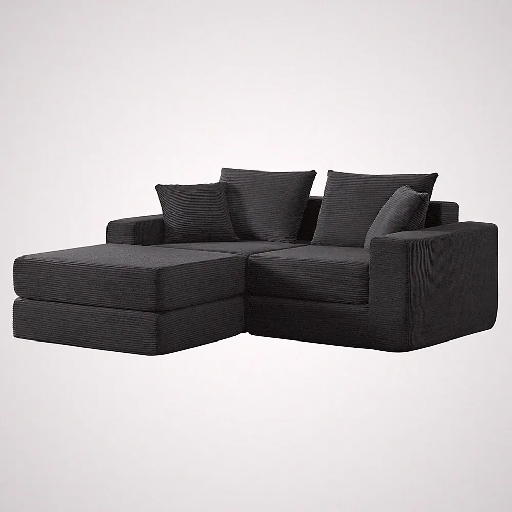 Modular Sectional Loveaeat Cloud Sofa, Boneless Couch with Non Slip Base, Cozy