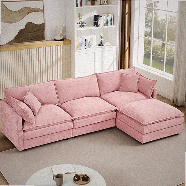 Modular Sectional Sofa, 102 Inch L Shaped Couch Set for Living Room, 3-Seater