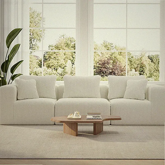 Modular Sectional Sofa 106 Deep Seat Cloud Couch Beige Novilla Modern Smarts