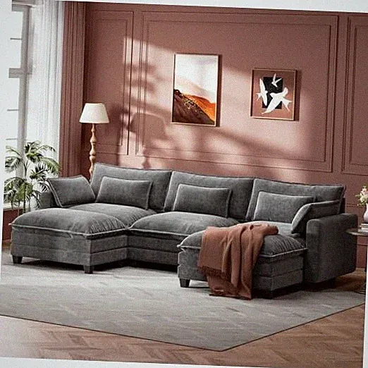Modular Sectional Sofa 110.6" U-Shaped Modern 110.6" - U Shape Slate Gray