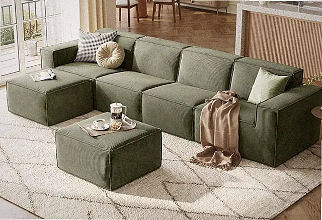Modular Sectional Sofa, 134" Boneless Couch U Shaped 4-Seat Sofa with 2 Movable