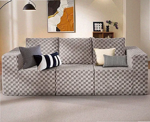 Modular Sectional Sofa 3-Seater Modular Couch with Deep Seat Memory Foam Cloud C