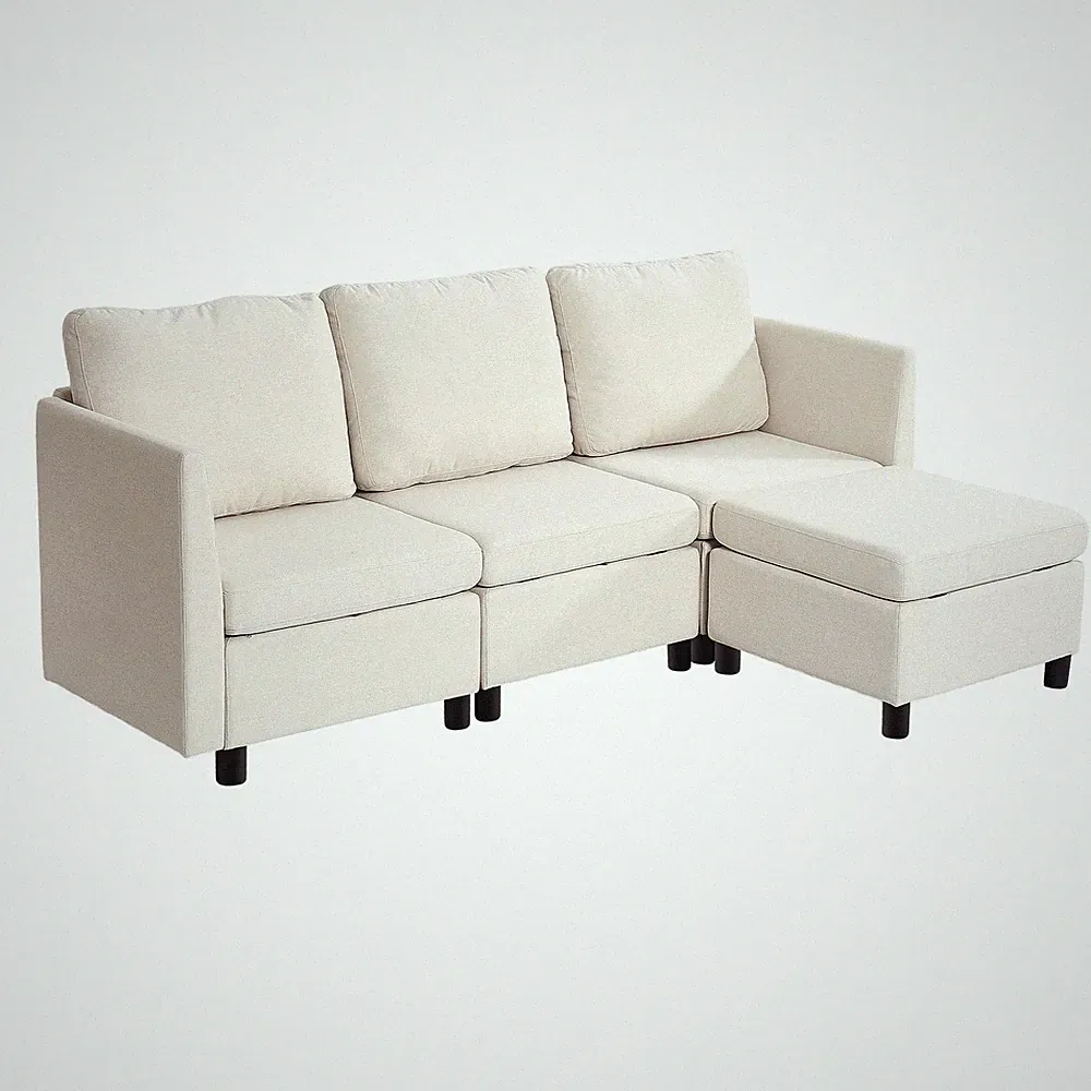 Modular Sectional Sofa,3-Seater Modular Sofa w/Hidden Storage,Cloud Sectional Co
