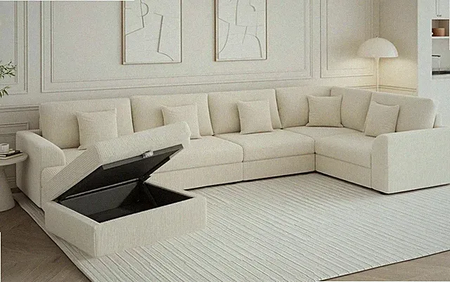 Modular Sectional Sofa, 6-Piece U-Shaped Couch with Storage Ottoman | Oversized