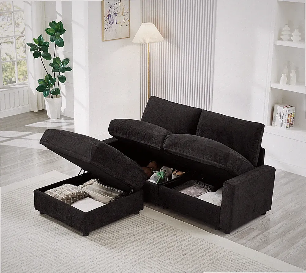 Modular Sectional Sofa, 72 Inch L Shaped Couch Set for Living Room, 3-Seater C