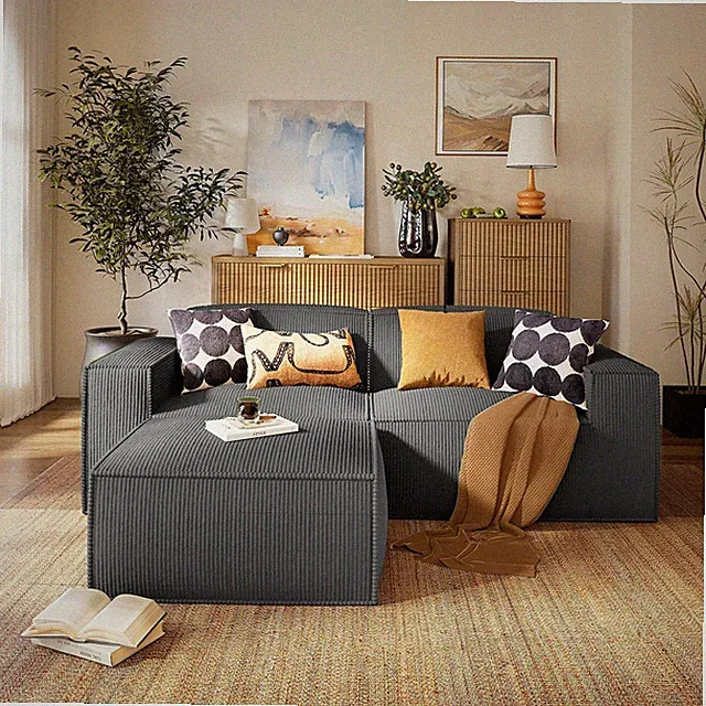 Modular Sectional Sofa, 80" L-Shaped Modular Sectional Couch with Deep Seat,...
