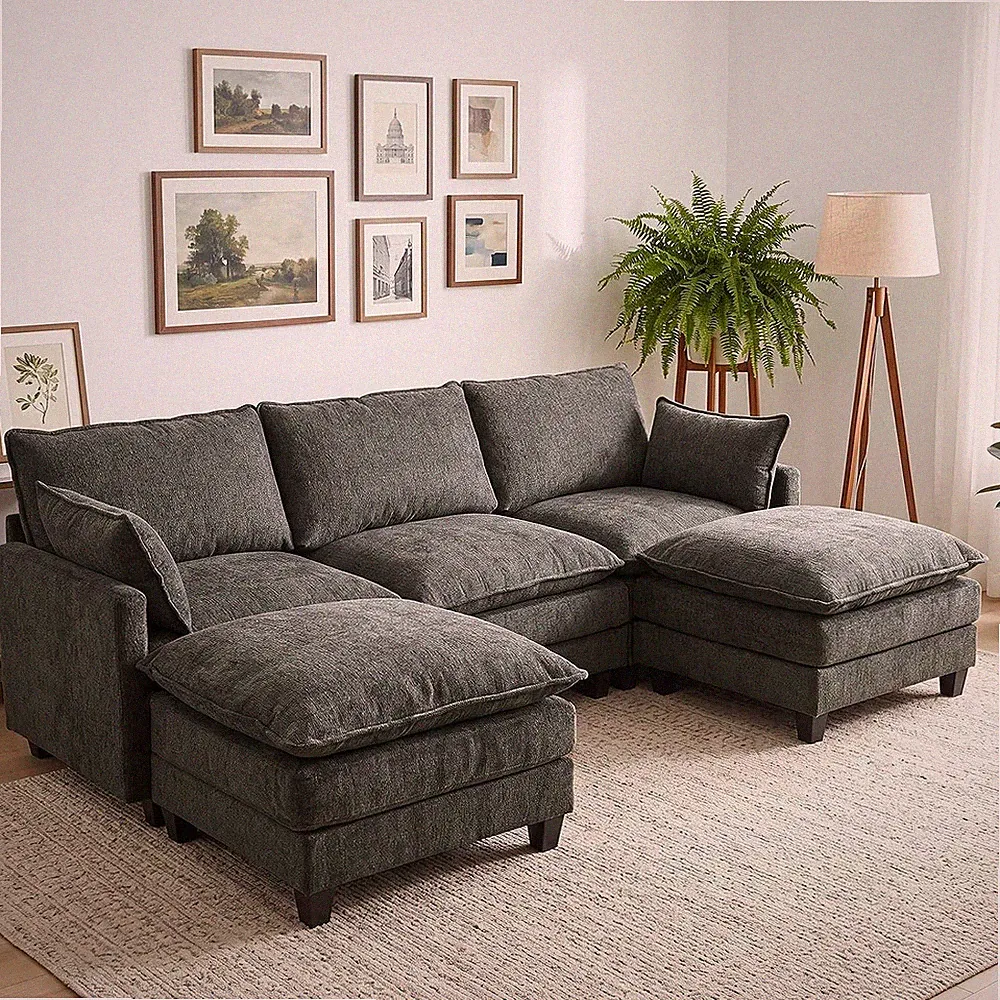 Modular Sectional Sofa, 95" U Shaped Couch, Couches for Living Room | Movable Ot