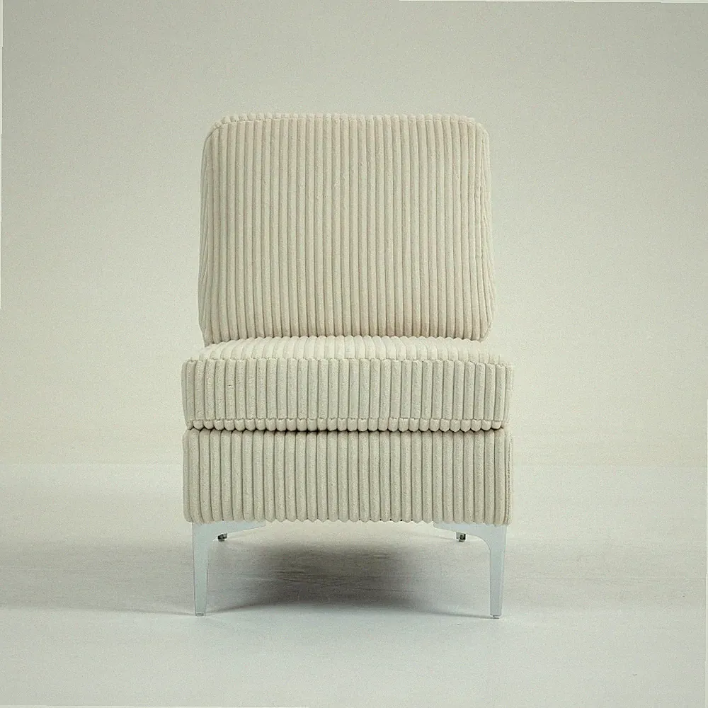 Modular Sectional Sofa Armless Seat Module, Corduroy, Beige