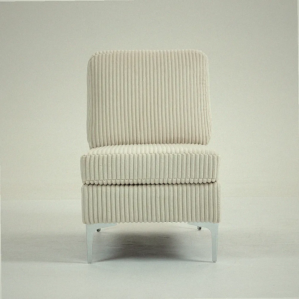 Modular Sectional Sofa Armless Seat Module, Corduroy, Beige