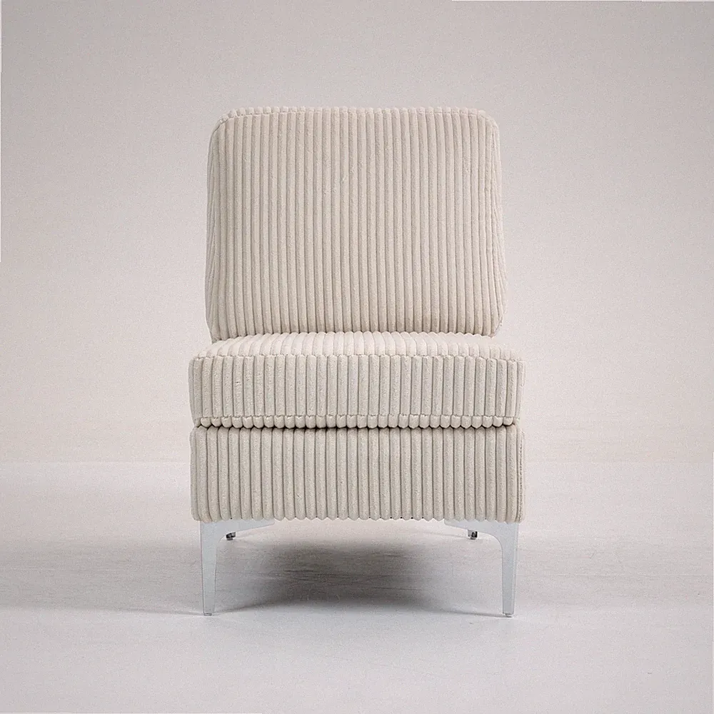 Modular Sectional Sofa Armless Seat Module, Corduroy, Beige