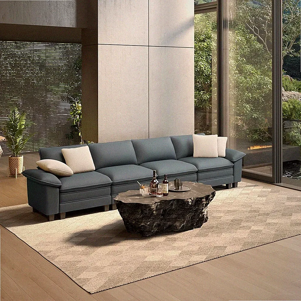 Modular Sectional Sofa Chenille Cloud Couch with Chaise and Cushion 4/3/2/1-Seat