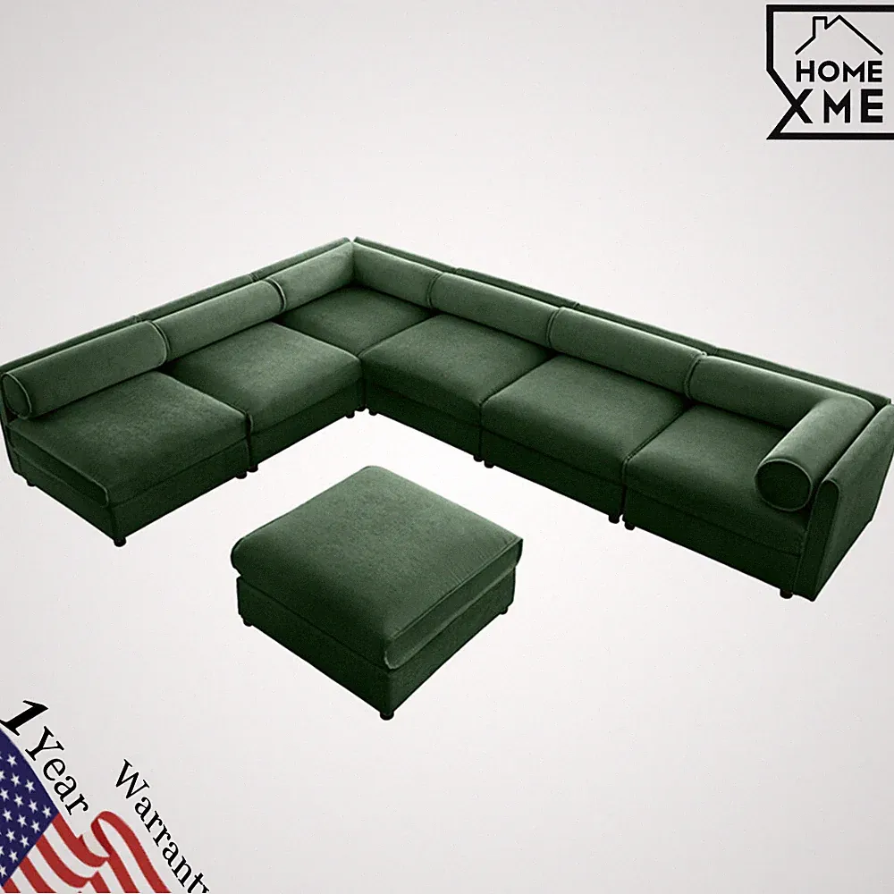 Modular Sectional Sofa Chenille Couch with Storage w/O Ottoman for Living Room