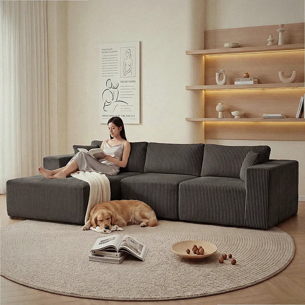 Modular Sectional Sofa, Cloud Boneless Couch L-Shape Sofa Couch with Deep Seat