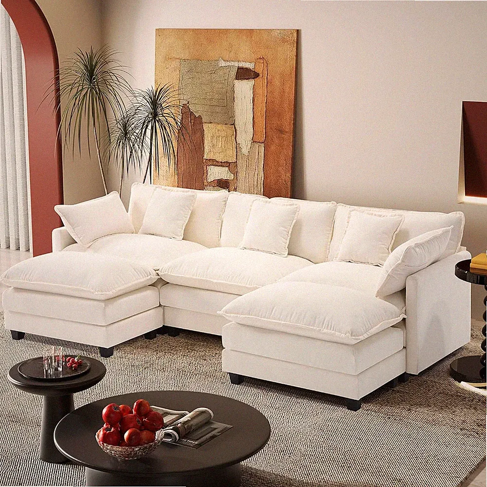 Modular Sectional Sofa,Cloud Couch for Living Room,Modern Deep Seat Sofa Chenill