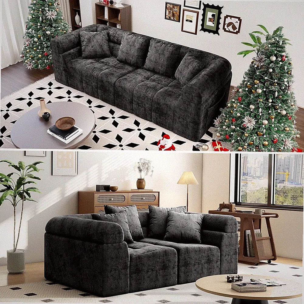 Modular Sectional Sofa Cloud Couch, No Assembly Sleeper Sofa Bed Boneless
