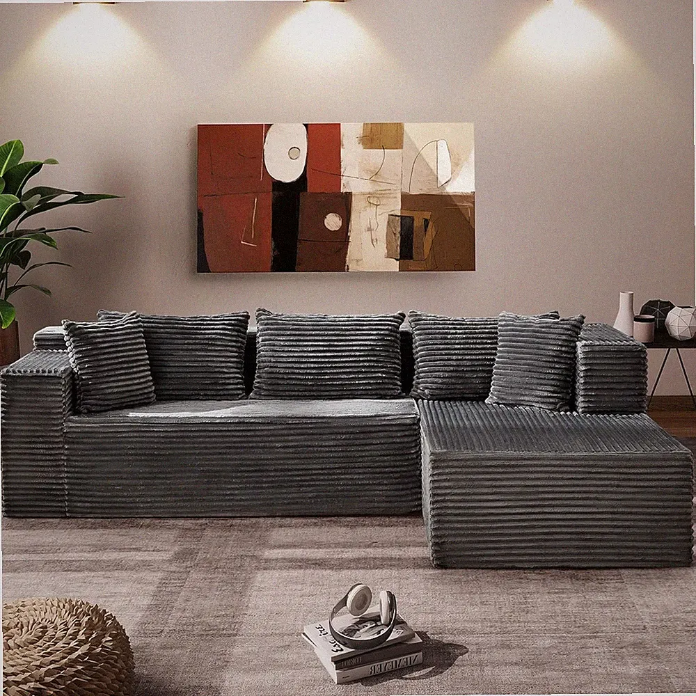 Modular Sectional Sofa Cloud Sectional Couch, 106" Comfy L Shaped Couches for Li