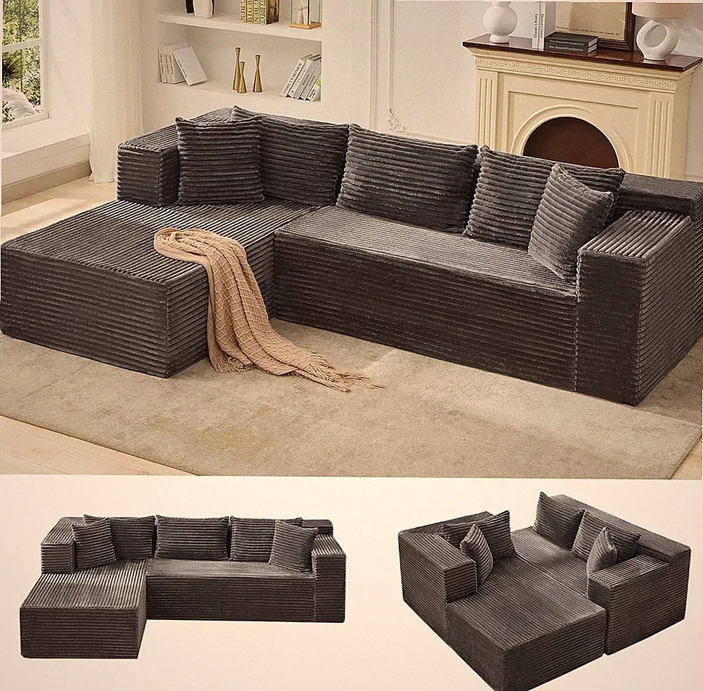 Modular Sectional Sofa Cloud Sectional Couch, 106" Comfy L Shaped Couches for Li