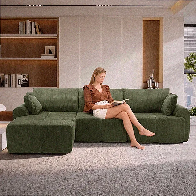 Modular Sectional Sofa Cloud Sectional Couch, 118" Comfy L Shaped Black Couches