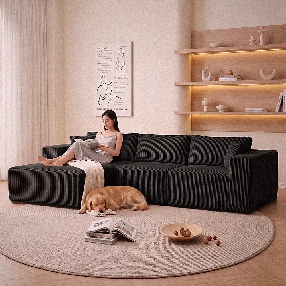 Modular Sectional Sofa,Cloud Sectional Couch w/Deep Seat,Modern Modular L-Shape