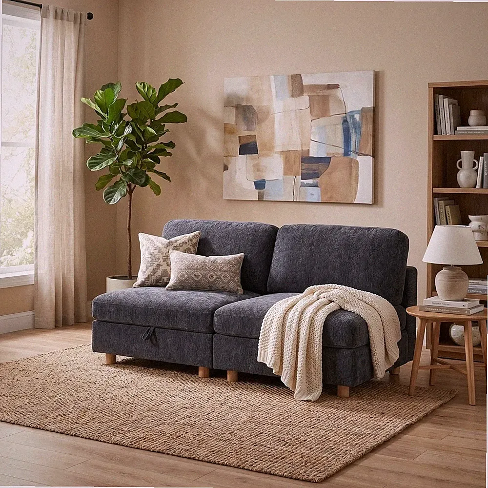 Modular sectional sofa,convertible sofa, multifunctional folding fabric sofa set