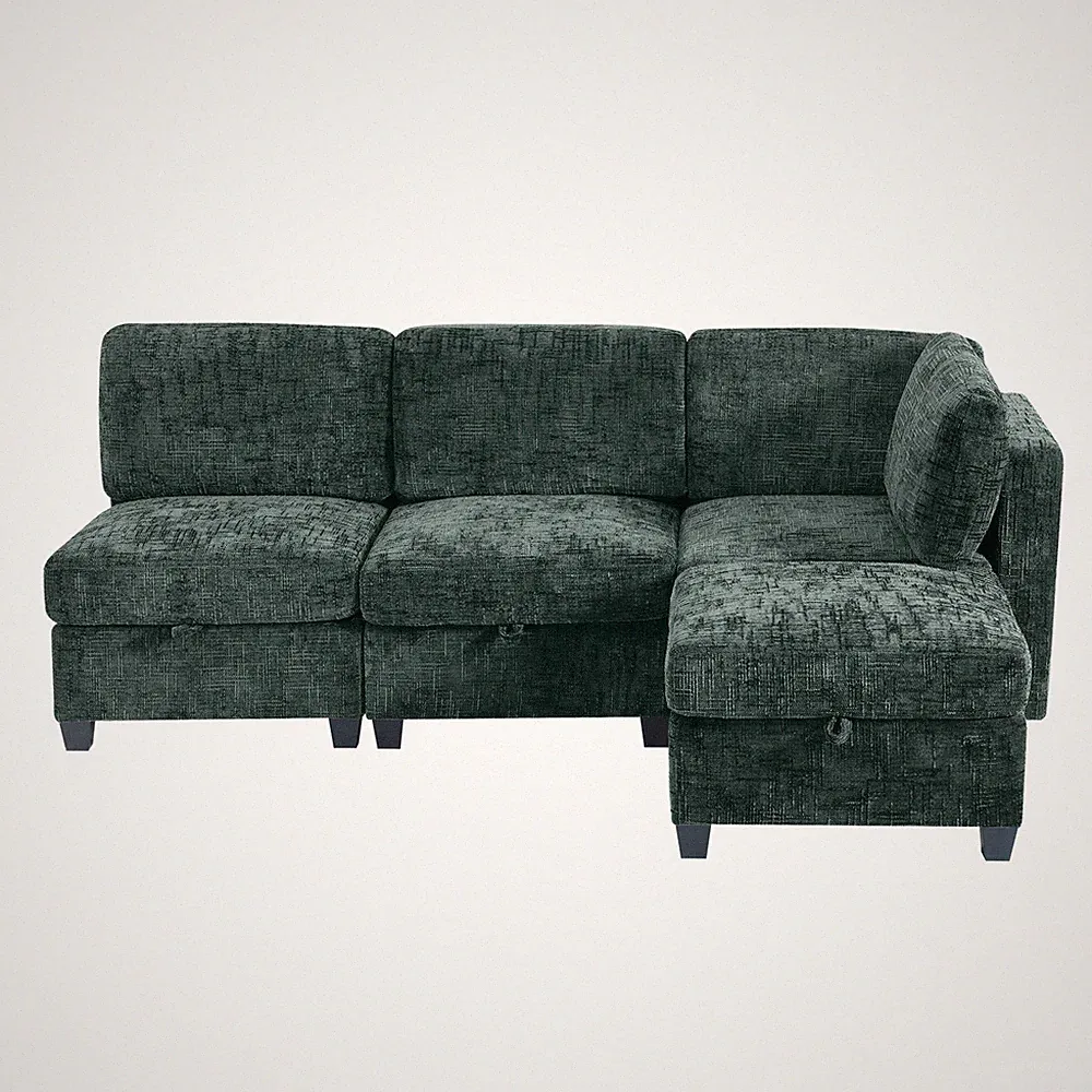 Modular Sectional Sofa,Convertible Sofa Seat w/Storage,Sleeper Sectional Sof