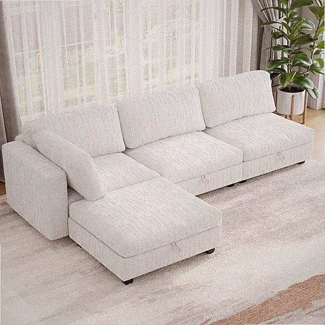 Modular Sectional Sofa,Convertible Sofa Seat w/Storage,Sleeper Sectional Sofa Se