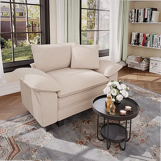 Modular Sectional Sofa Corduroy Cloud Couch with Chaise and Cushion 1/4/5/6-Seat