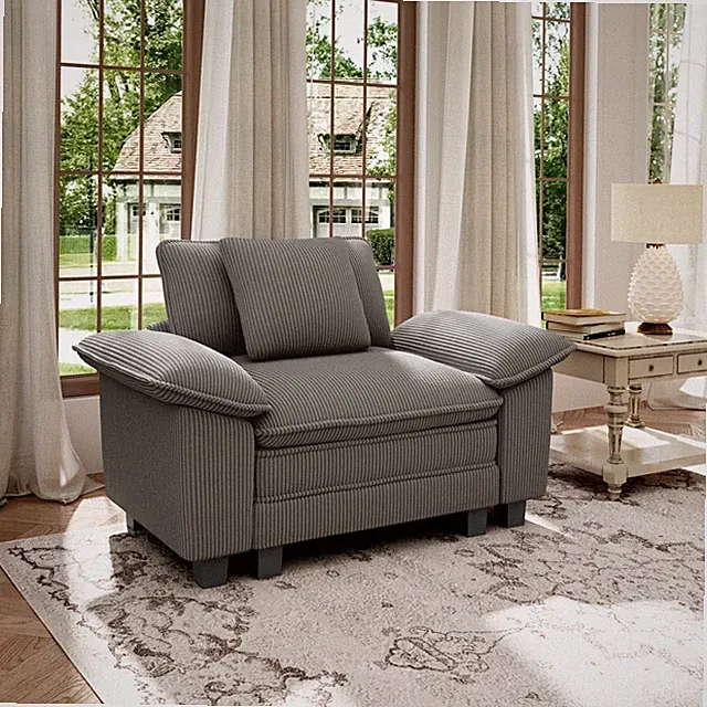 Modular Sectional Sofa Corduroy Cloud Couch with Chaise and Cushion 1/4/5/6-Seat