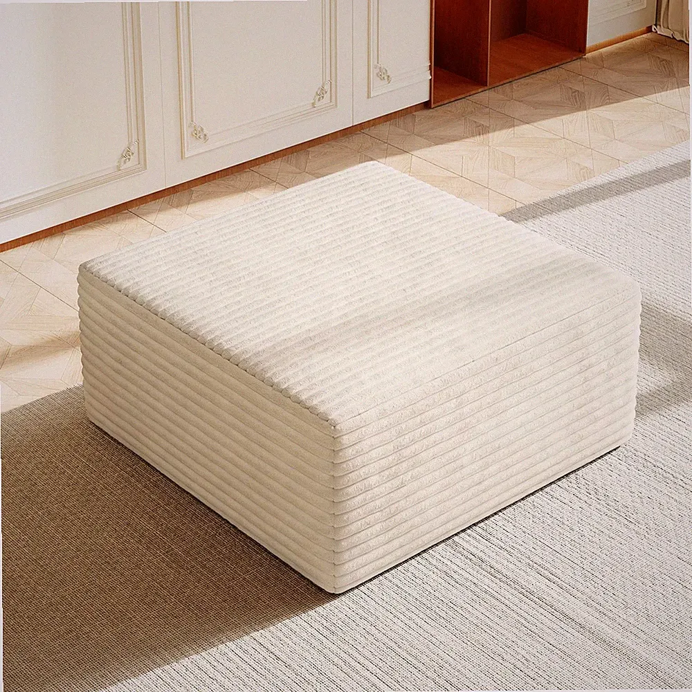Modular Sectional Sofa Corduroy Cloud Spring Gel HD Cushion Boneless Ottoman
