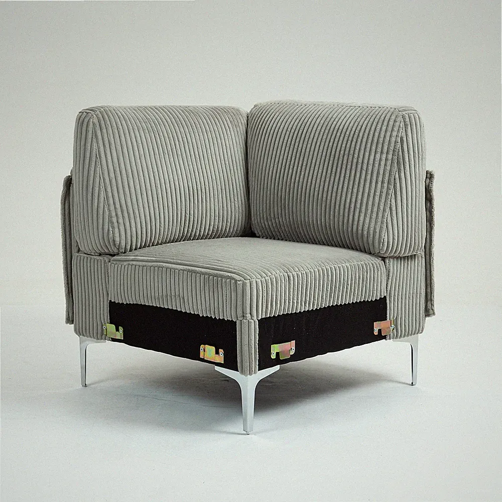 Modular Sectional Sofa Corner Seat Middle Seat Module Couch Gray