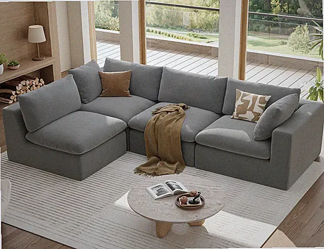 Modular Sectional Sofa Couch,135inch Oversized LoveSofa,L Shape Sofa, 4 Seater