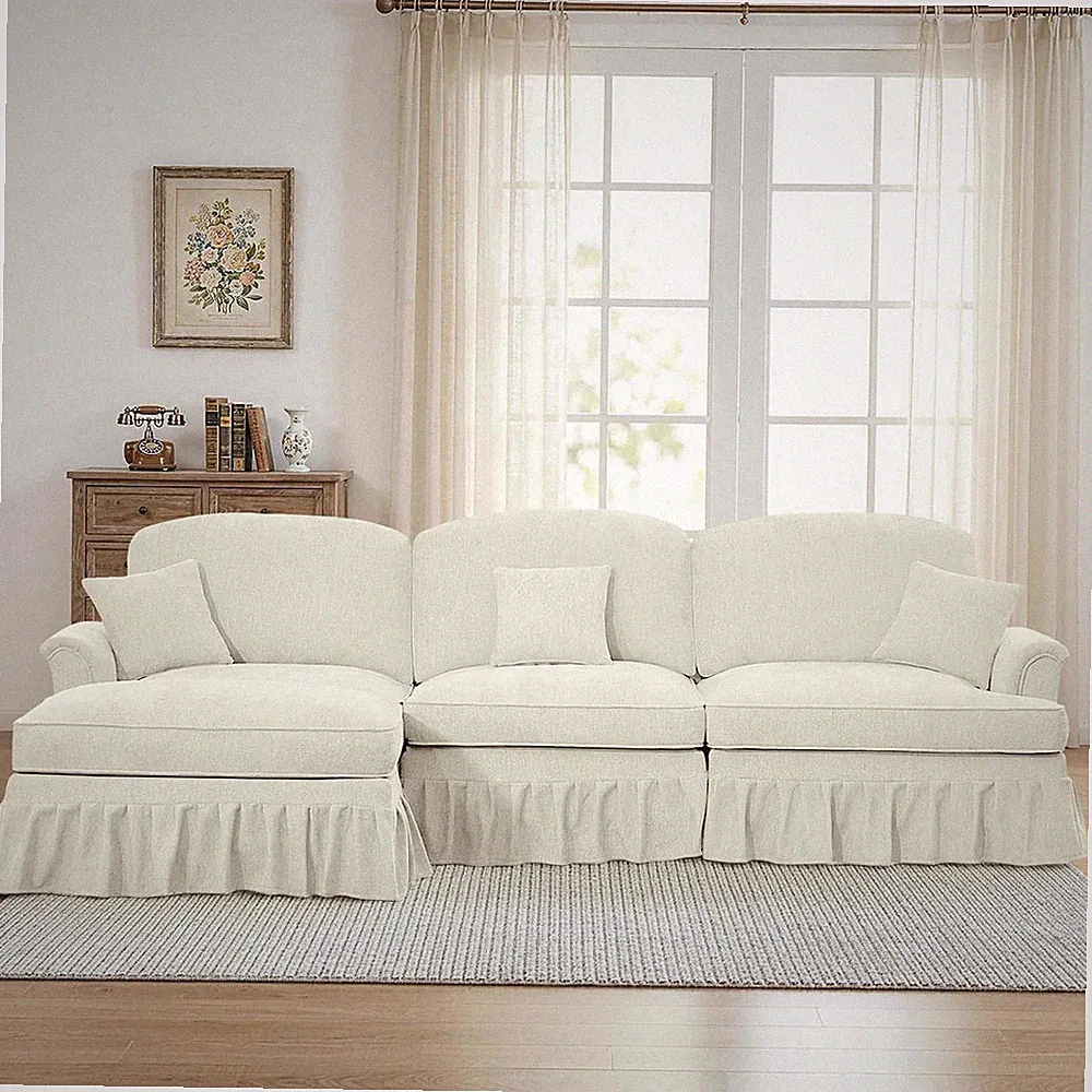 Modular Sectional Sofa Couch,3 Seater Chenille Deep Seat Sleeper Cloud Couch wit