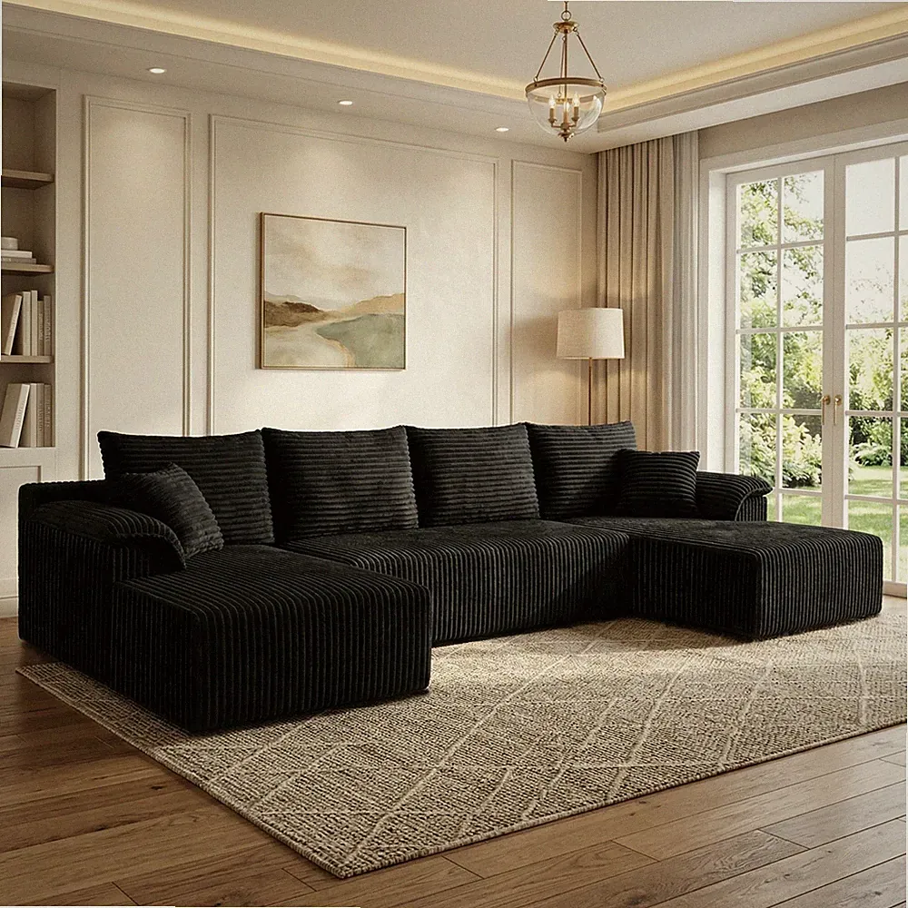 Modular Sectional Sofa Couch, Floor Sofa Bed Lounger with Pillow for Living Room