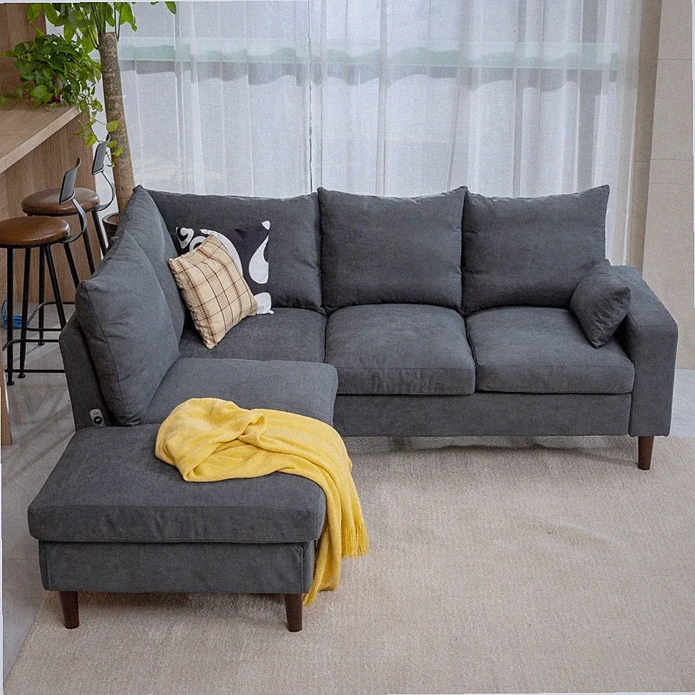 Modular Sectional Sofa Couch, L Shape Corner Sofa With Built in USB Port Chaise