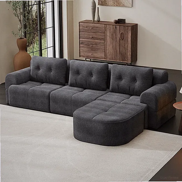 Modular Sectional Sofa Couch with Chaise, Full-Foam Structure, Compression Pac