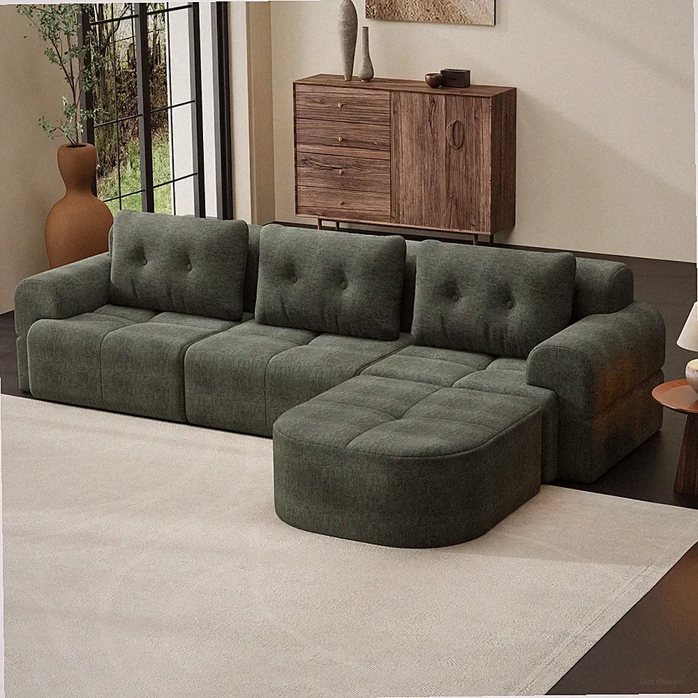 Modular Sectional Sofa Couch with Chaise, Full-Foam Structure, Compression Pack
