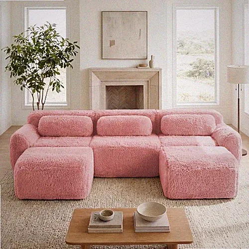 Modular Sectional Sofa Couches Boneless Sofa With Throw Pillows No Assembly